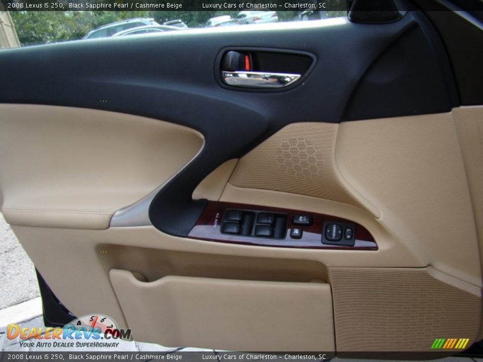 2008 Lexus IS 250 Black Sapphire Pearl / Cashmere Beige Photo #22