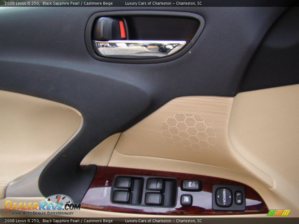 2008 Lexus IS 250 Black Sapphire Pearl / Cashmere Beige Photo #23