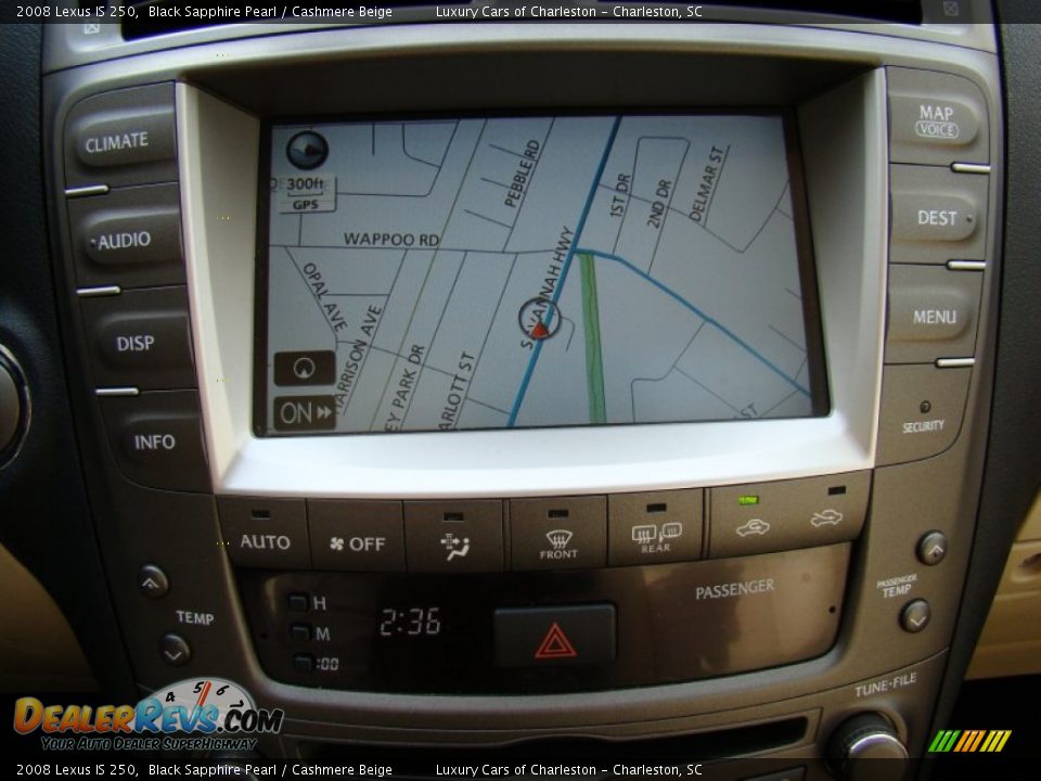 2008 Lexus IS 250 Black Sapphire Pearl / Cashmere Beige Photo #25