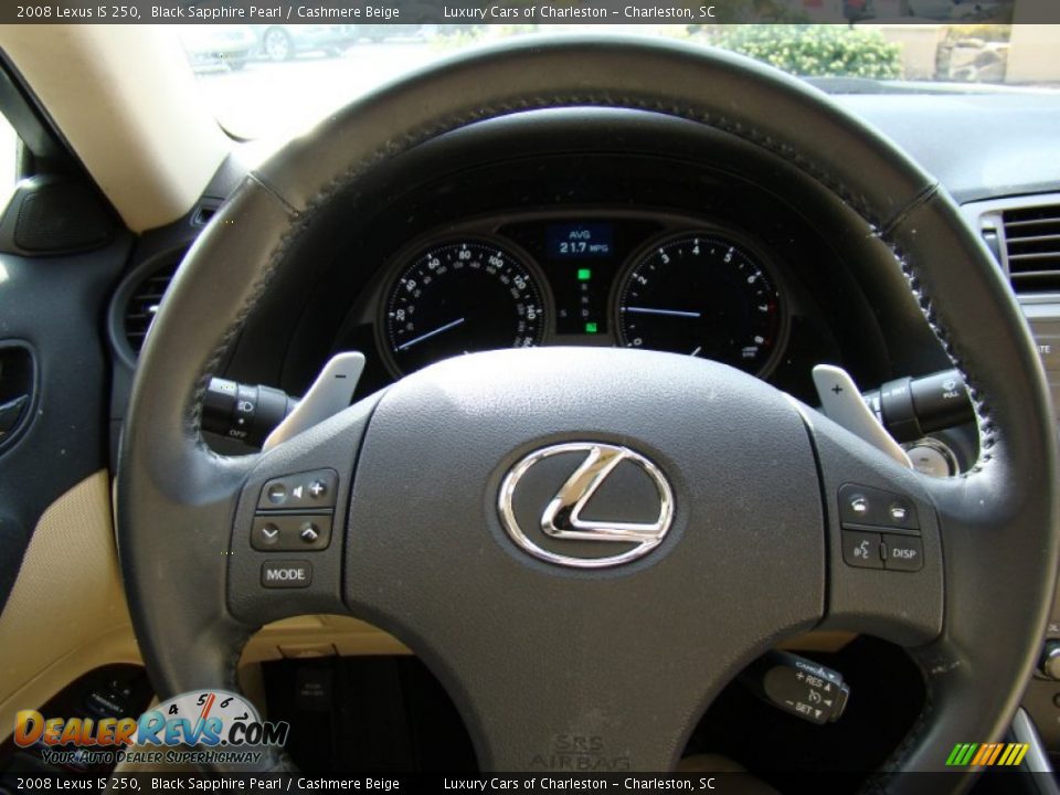 2008 Lexus IS 250 Black Sapphire Pearl / Cashmere Beige Photo #27