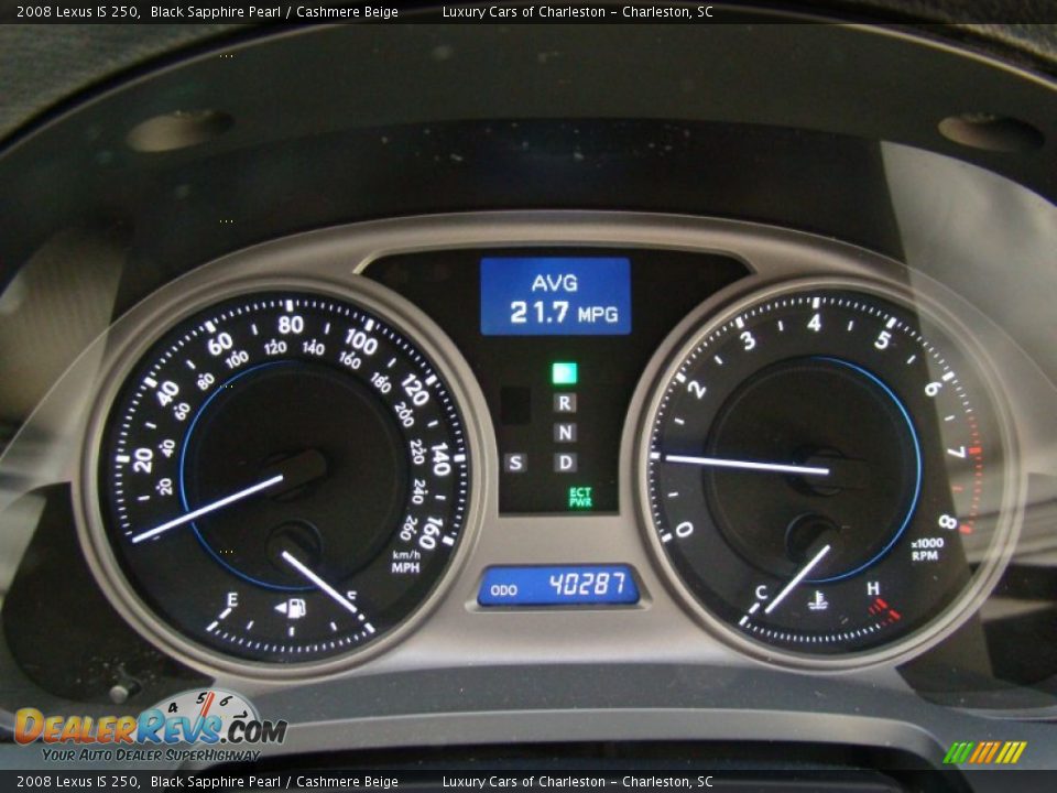 2008 Lexus IS 250 Black Sapphire Pearl / Cashmere Beige Photo #30