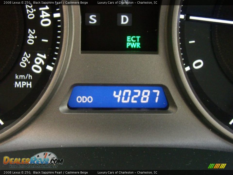 2008 Lexus IS 250 Black Sapphire Pearl / Cashmere Beige Photo #31