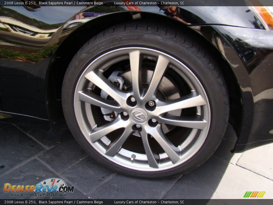 2008 Lexus IS 250 Black Sapphire Pearl / Cashmere Beige Photo #34