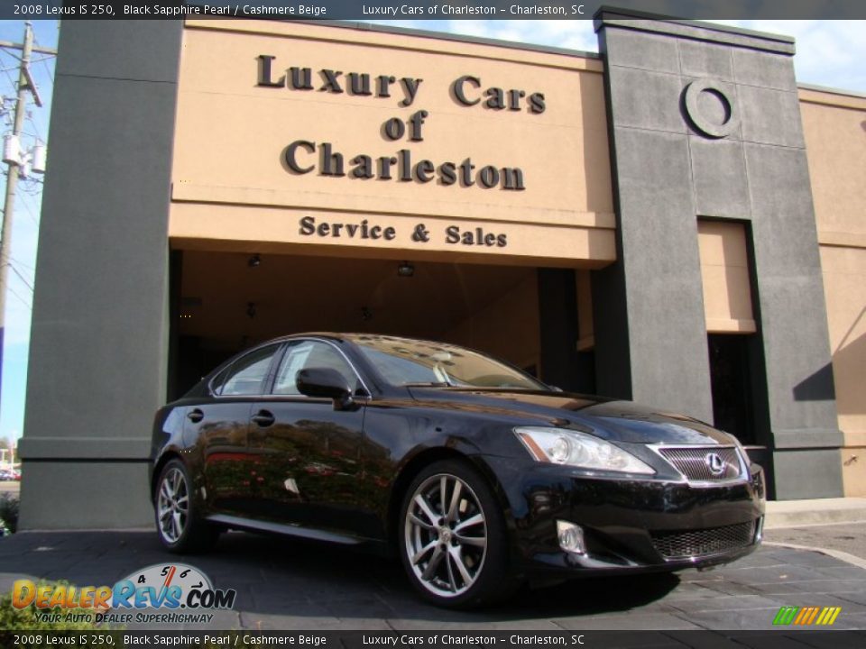 2008 Lexus IS 250 Black Sapphire Pearl / Cashmere Beige Photo #35