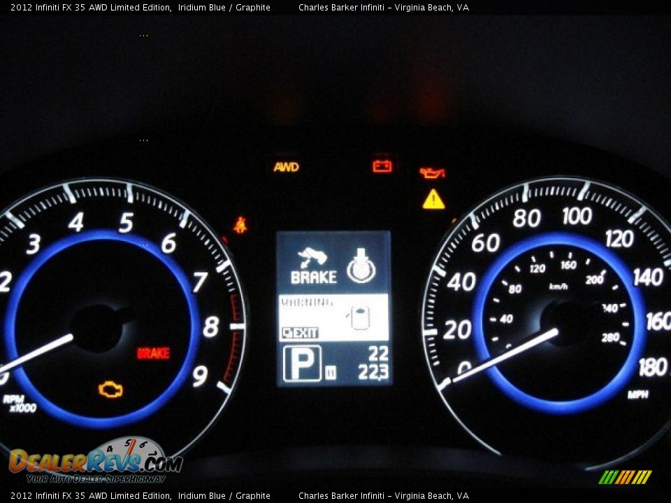 2012 Infiniti FX 35 AWD Limited Edition Gauges Photo #12