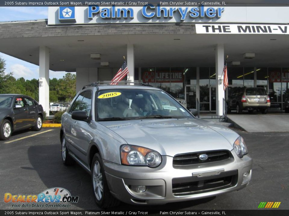 2005 Subaru Impreza Outback Sport Wagon Platinum Silver Metallic / Gray Tricot Photo #1