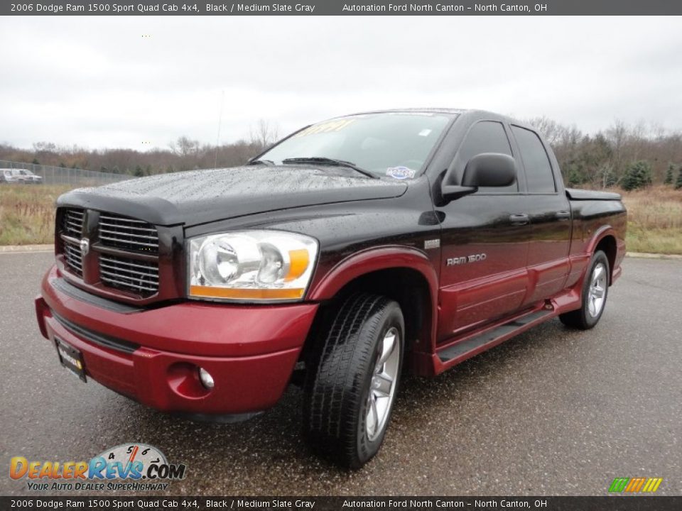 2006 Dodge Ram 1500 Sport Quad Cab 4x4 Black / Medium Slate Gray Photo #11
