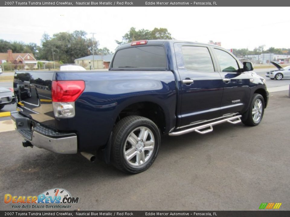 2007 Toyota Tundra Limited CrewMax Nautical Blue Metallic / Red Rock Photo #4