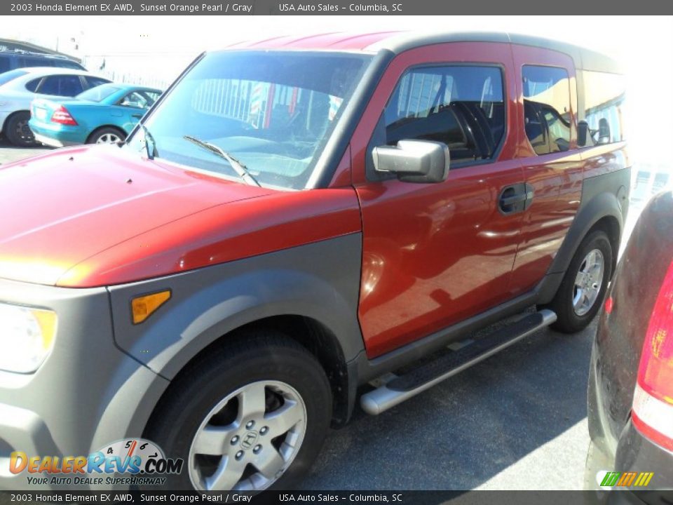 2003 Honda Element EX AWD Sunset Orange Pearl / Gray Photo #7