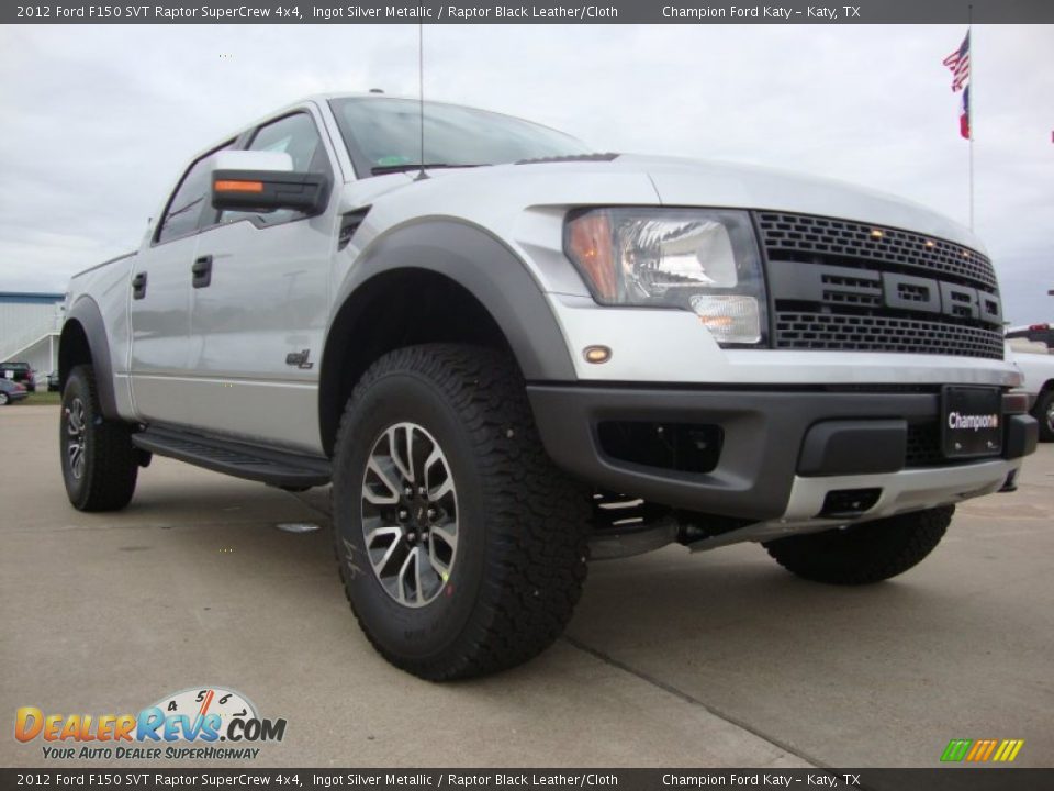 2012 Ford F150 SVT Raptor SuperCrew 4x4 Ingot Silver Metallic / Raptor Black Leather/Cloth Photo #1