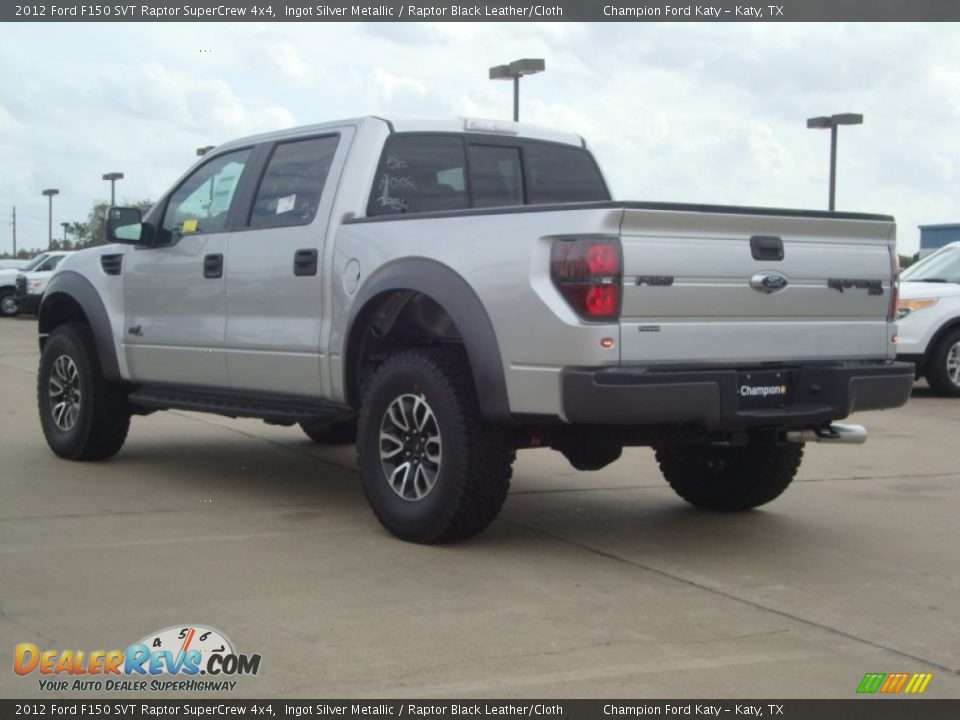 2012 Ford F150 SVT Raptor SuperCrew 4x4 Ingot Silver Metallic / Raptor Black Leather/Cloth Photo #4