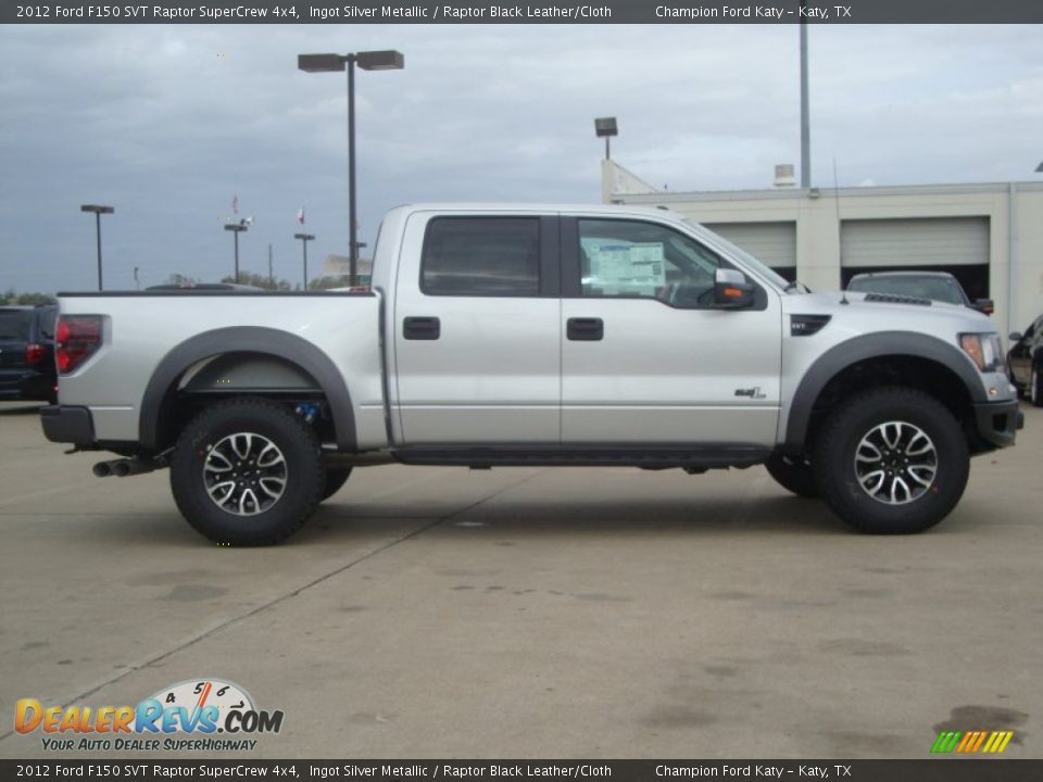 2012 Ford F150 SVT Raptor SuperCrew 4x4 Ingot Silver Metallic / Raptor Black Leather/Cloth Photo #7