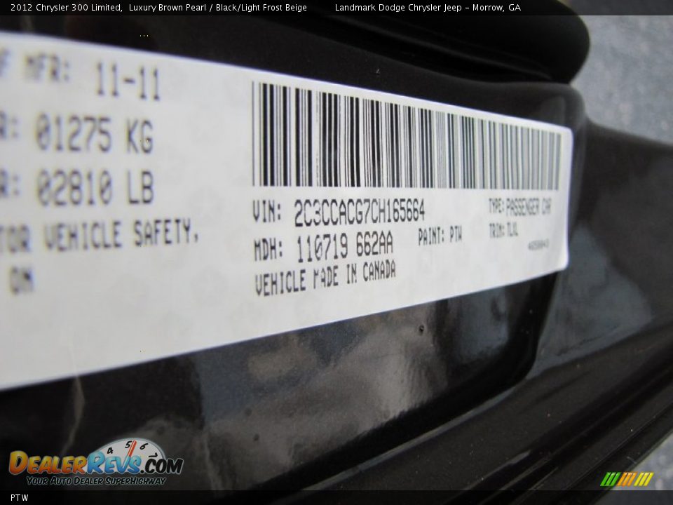 Chrysler Color Code PTW Luxury Brown Pearl