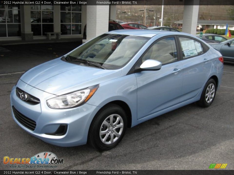 2012 Hyundai Accent GLS 4 Door Clearwater Blue / Beige Photo #2