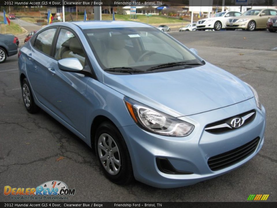 2012 Hyundai Accent GLS 4 Door Clearwater Blue / Beige Photo #4