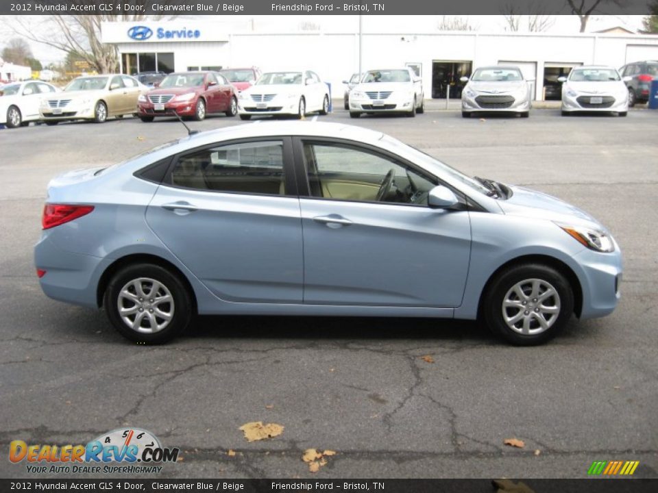 2012 Hyundai Accent GLS 4 Door Clearwater Blue / Beige Photo #5