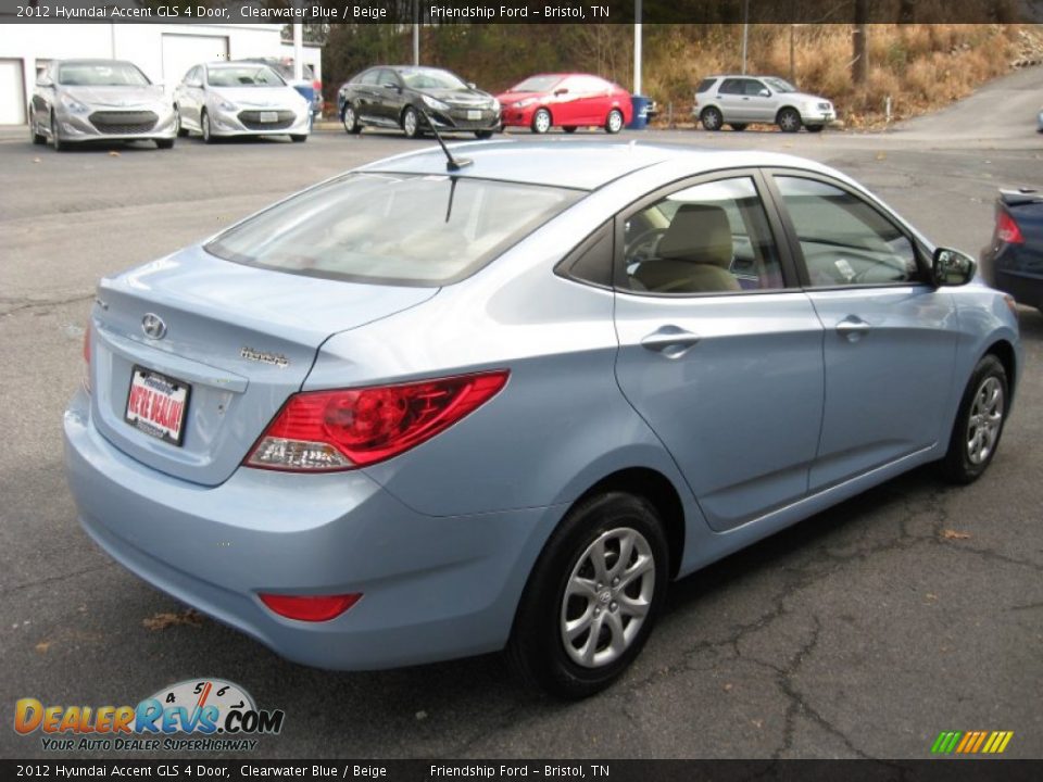 2012 Hyundai Accent GLS 4 Door Clearwater Blue / Beige Photo #6
