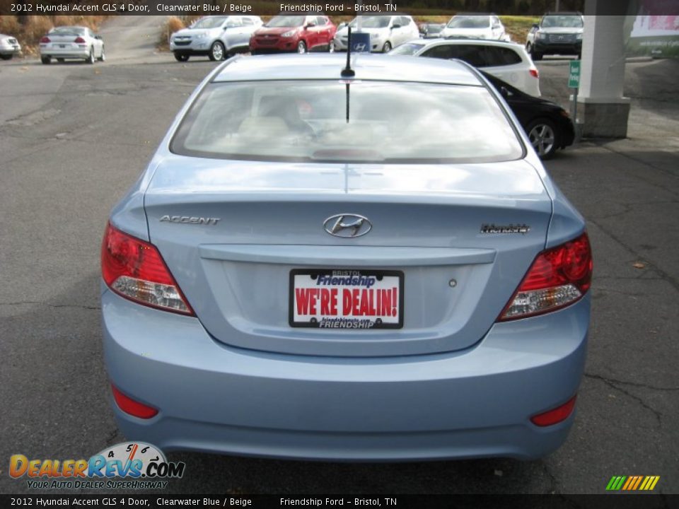2012 Hyundai Accent GLS 4 Door Clearwater Blue / Beige Photo #7