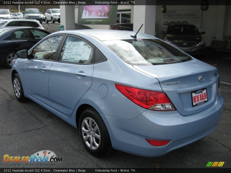 2012 Hyundai Accent GLS 4 Door Clearwater Blue / Beige Photo #8