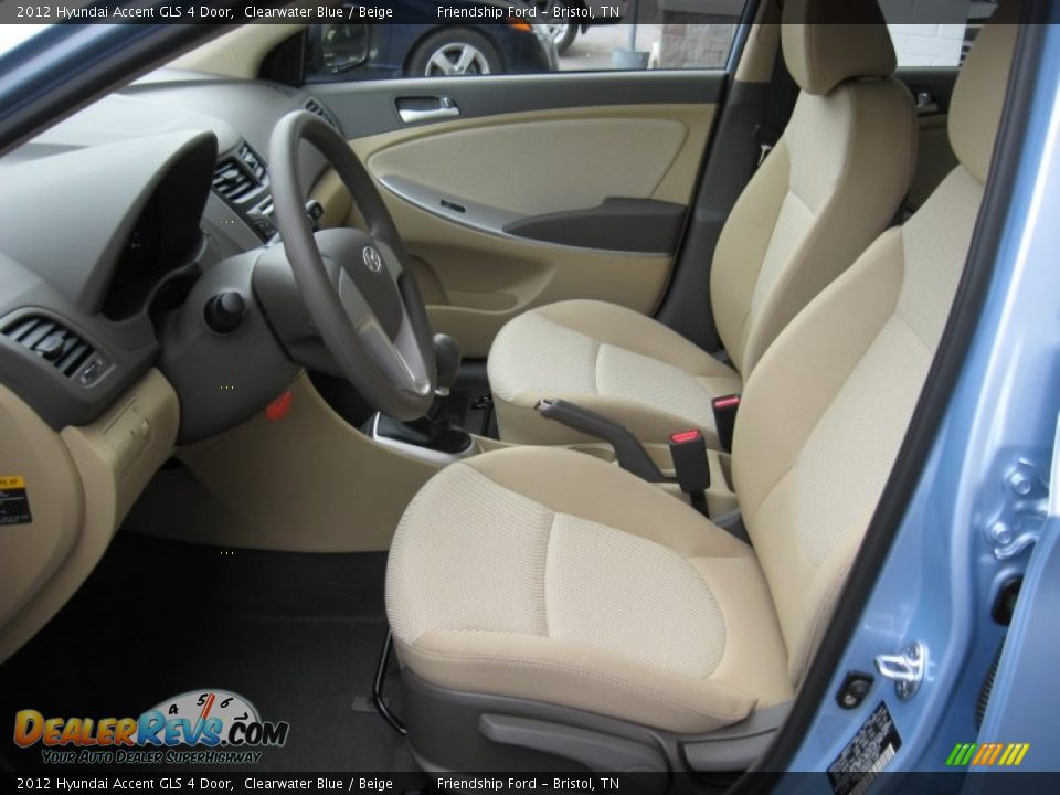 2012 Hyundai Accent GLS 4 Door Clearwater Blue / Beige Photo #13