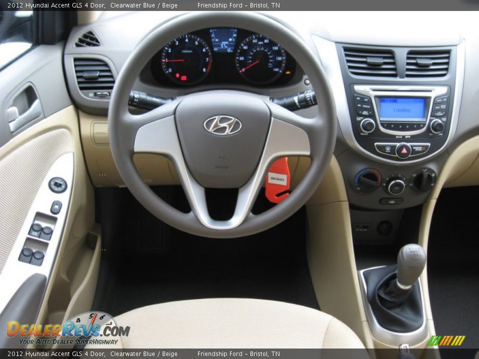 2012 Hyundai Accent GLS 4 Door Clearwater Blue / Beige Photo #22