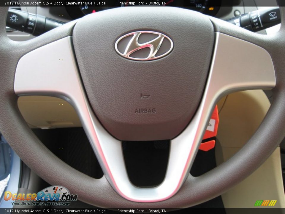 2012 Hyundai Accent GLS 4 Door Clearwater Blue / Beige Photo #26