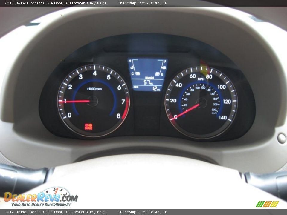 2012 Hyundai Accent GLS 4 Door Clearwater Blue / Beige Photo #27