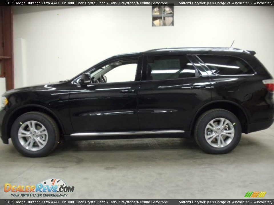 2012 Dodge Durango Crew AWD Brilliant Black Crystal Pearl / Dark Graystone/Medium Graystone Photo #2