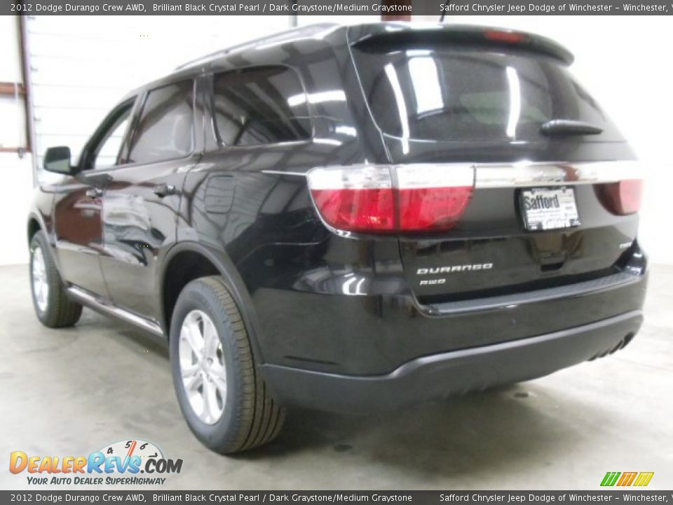 2012 Dodge Durango Crew AWD Brilliant Black Crystal Pearl / Dark Graystone/Medium Graystone Photo #3
