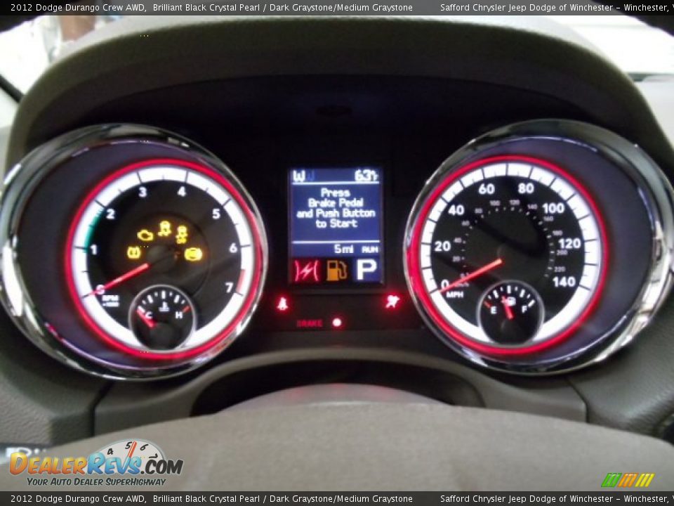 2012 Dodge Durango Crew AWD Brilliant Black Crystal Pearl / Dark Graystone/Medium Graystone Photo #15