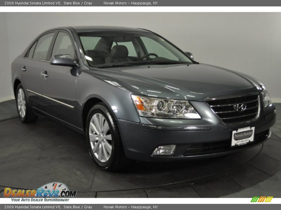 2009 Hyundai Sonata Limited V6 Slate Blue / Gray Photo #7