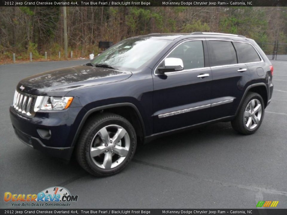 2012 Jeep Grand Cherokee Overland 4x4 True Blue Pearl / Black/Light Frost Beige Photo #1