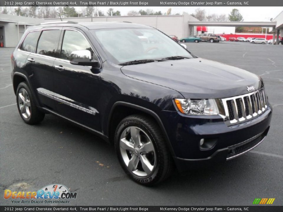 2012 Jeep Grand Cherokee Overland 4x4 True Blue Pearl / Black/Light Frost Beige Photo #5