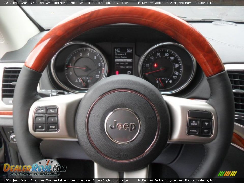 2012 Jeep Grand Cherokee Overland 4x4 True Blue Pearl / Black/Light Frost Beige Photo #13