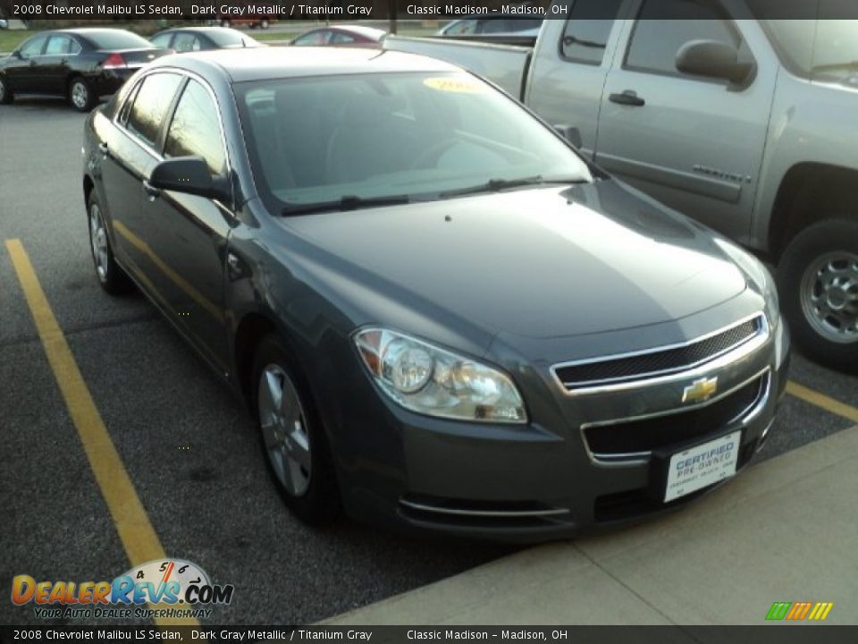 2008 Chevrolet Malibu LS Sedan Dark Gray Metallic / Titanium Gray Photo #3