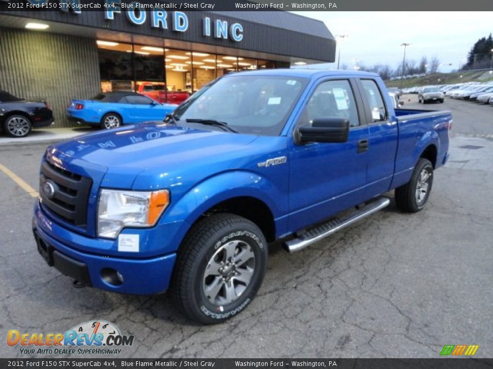 2012 Ford F150 STX SuperCab 4x4 Blue Flame Metallic / Steel Gray Photo #8