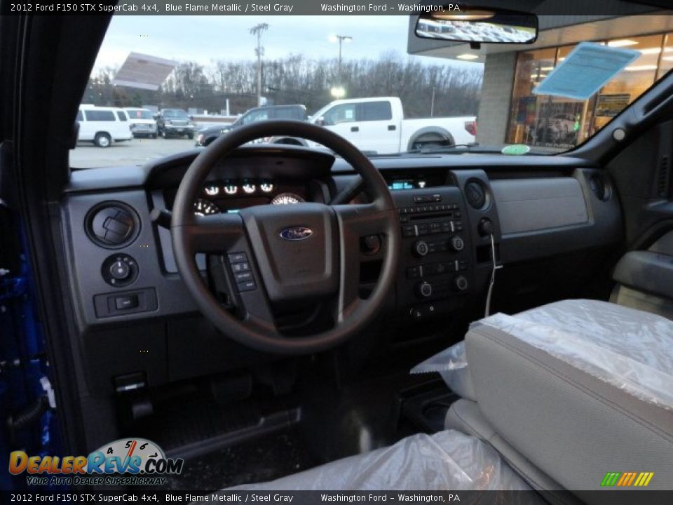 2012 Ford F150 STX SuperCab 4x4 Blue Flame Metallic / Steel Gray Photo #12