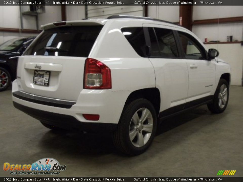 2012 Jeep Compass Sport 4x4 Bright White / Dark Slate Gray/Light Pebble Beige Photo #5