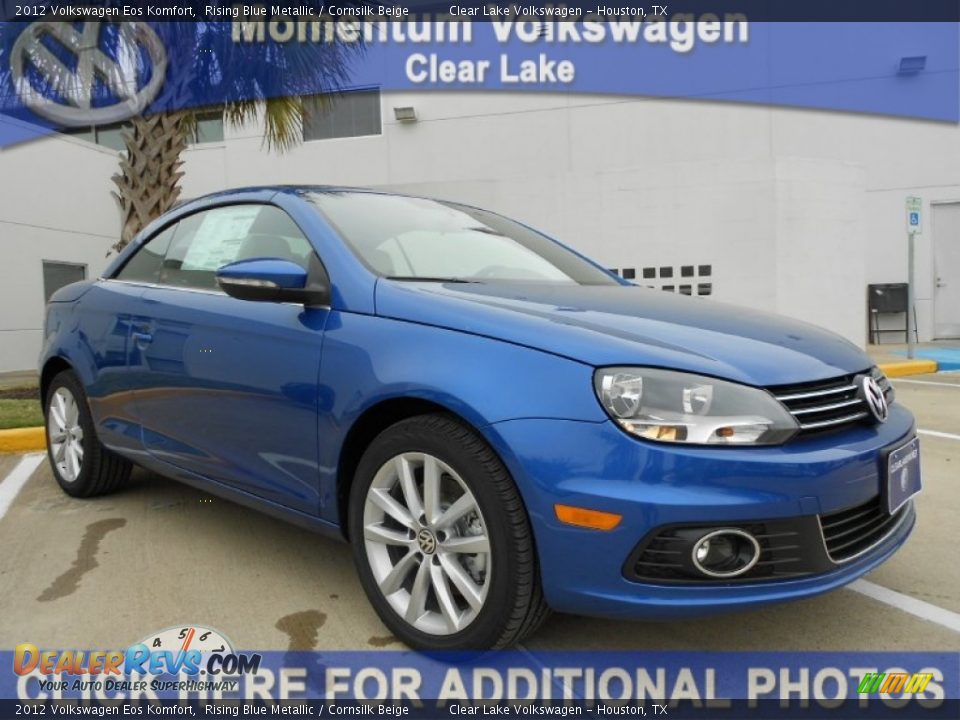 2012 Volkswagen Eos Komfort Rising Blue Metallic / Cornsilk Beige Photo #1