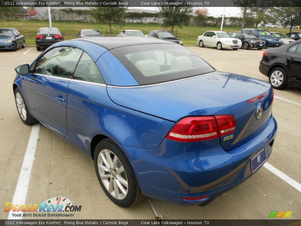 2012 Volkswagen Eos Komfort Rising Blue Metallic / Cornsilk Beige Photo #5