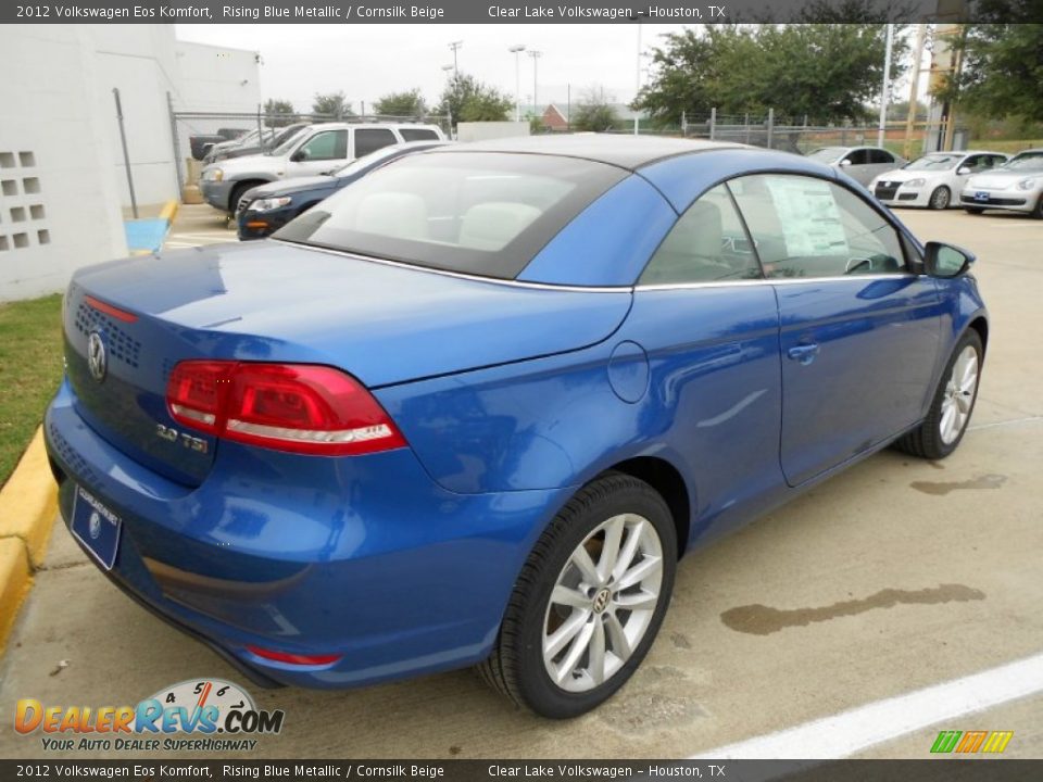 2012 Volkswagen Eos Komfort Rising Blue Metallic / Cornsilk Beige Photo #7