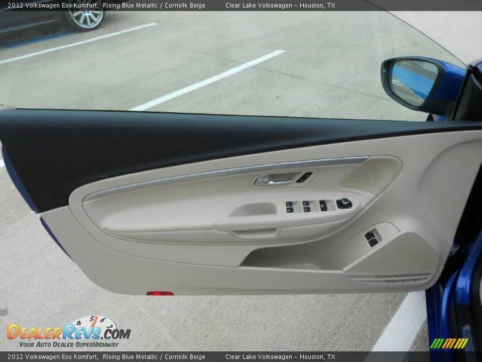 2012 Volkswagen Eos Komfort Rising Blue Metallic / Cornsilk Beige Photo #10