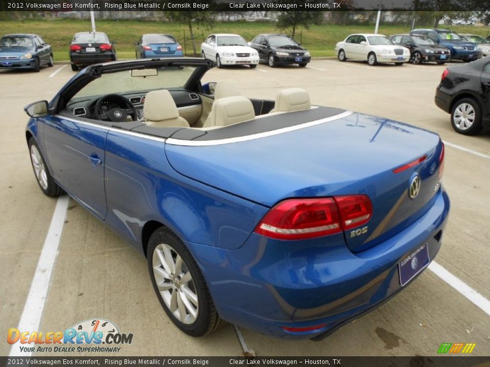 2012 Volkswagen Eos Komfort Rising Blue Metallic / Cornsilk Beige Photo #26