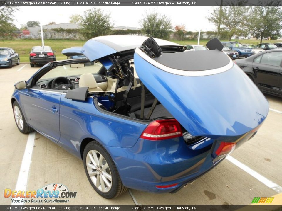 2012 Volkswagen Eos Komfort Rising Blue Metallic / Cornsilk Beige Photo #29