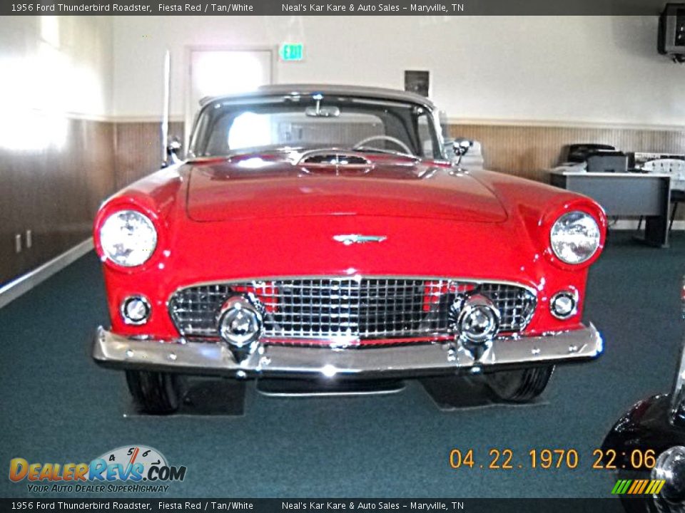 1956 Ford Thunderbird Roadster Fiesta Red / Tan/White Photo #5