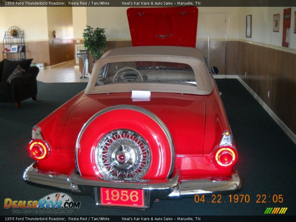 1956 Ford Thunderbird Roadster Fiesta Red / Tan/White Photo #6