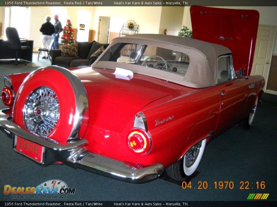 1956 Ford Thunderbird Roadster Fiesta Red / Tan/White Photo #9