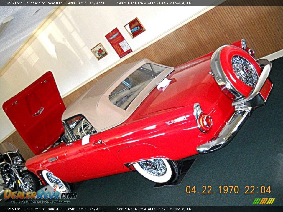 1956 Ford Thunderbird Roadster Fiesta Red / Tan/White Photo #10