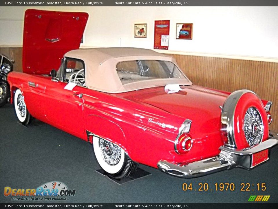 1956 Ford Thunderbird Roadster Fiesta Red / Tan/White Photo #11