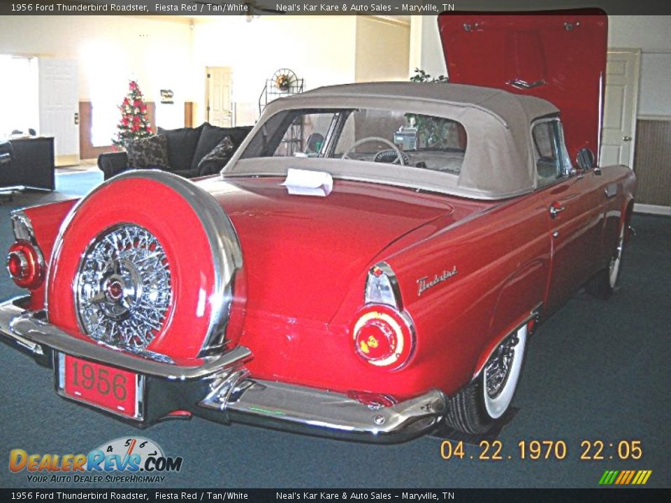 1956 Ford Thunderbird Roadster Fiesta Red / Tan/White Photo #12